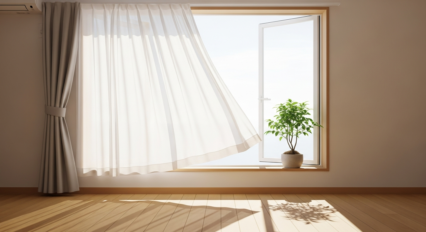 🌅 頭がすっきりする、朝の窓を開ける習慣と換気のコツ